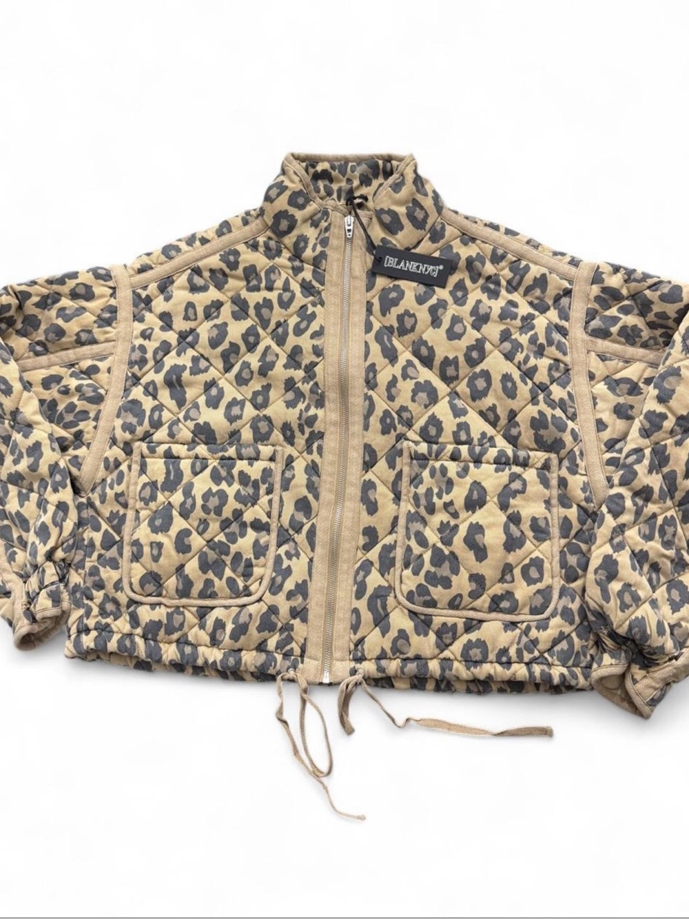 BLANKNYC Leopard Print Quilted Jacket